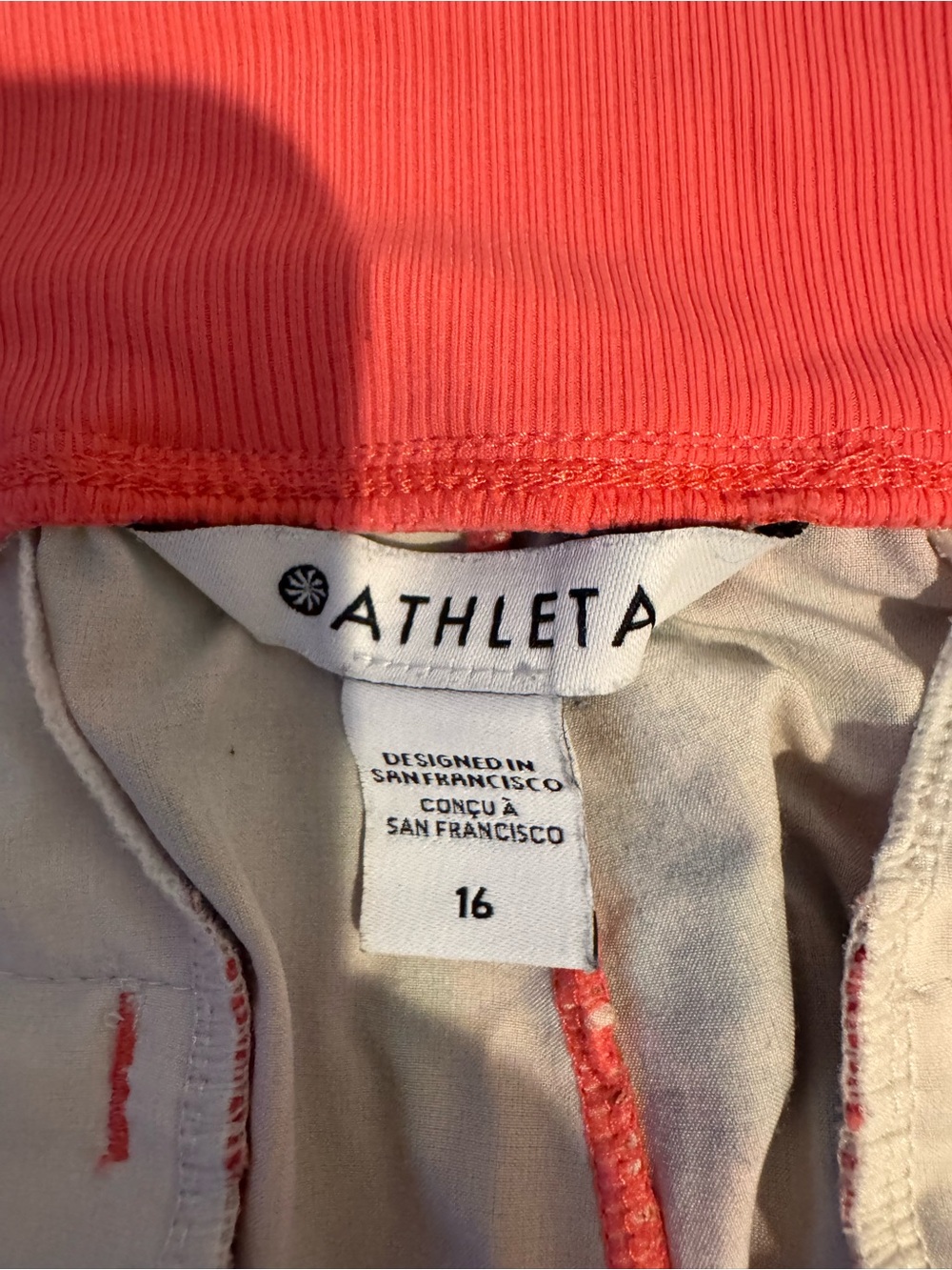 Athleta Brooklyn Printed Shorts Floral Blossom Orange Pink Size 16 - Picture 7 of 9
